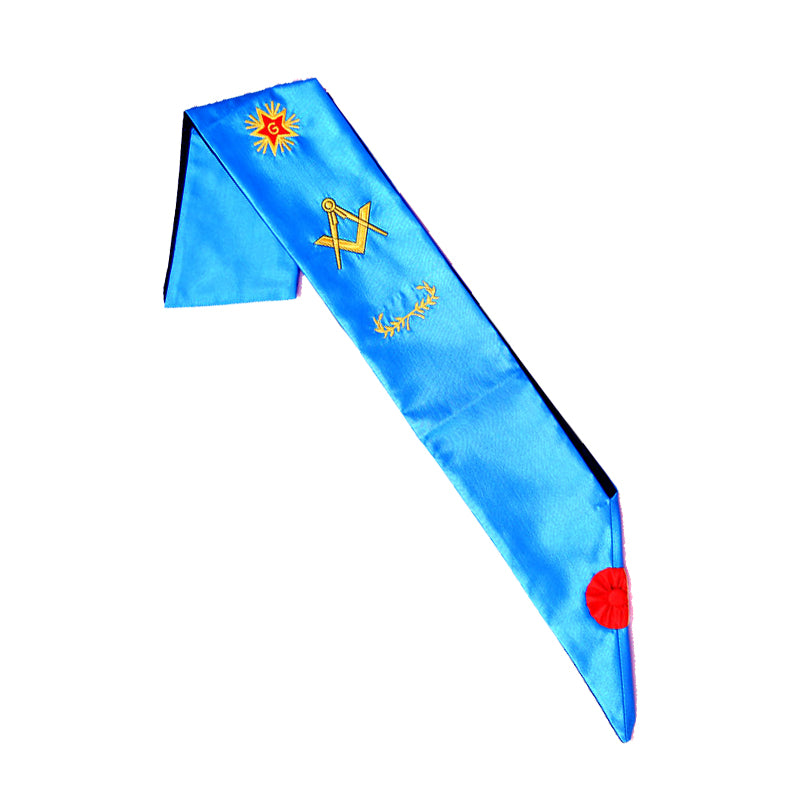 Baudrier Maître Maçon Rite Français Moderne – Équerre Compas Lettre G Rosette