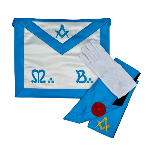 Ensemble Complet Maître Rite Français Moderne – Tablier, Baudrier et Gants Équerre Compas