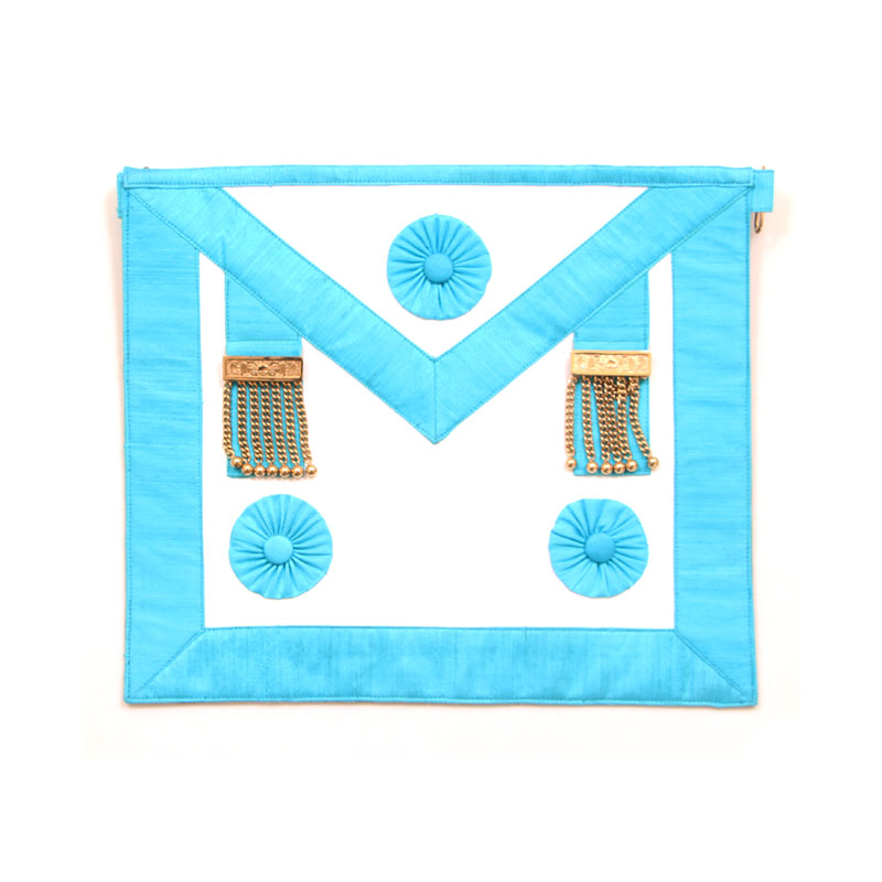 Tablier Maître Rite Français Moderne — 3 Rosettes et 2 Pendeloques