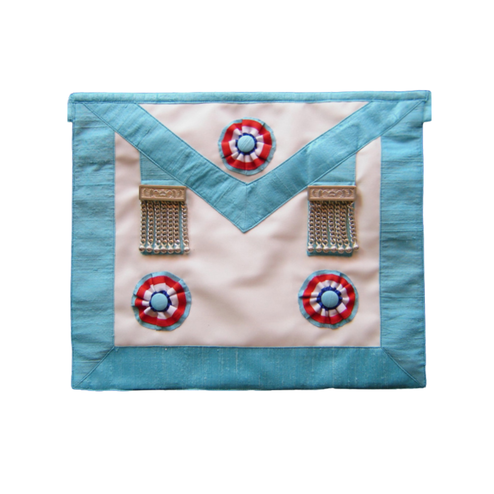 Tablier Maître Rite Emulation - 3 Rosettes 2 Pendeloques