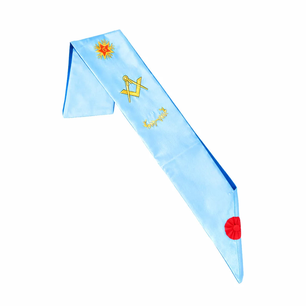 Baudrier Maître Maçon Rite Français Moderne Rétabli – Équerre Compas Lettre G Rosette
