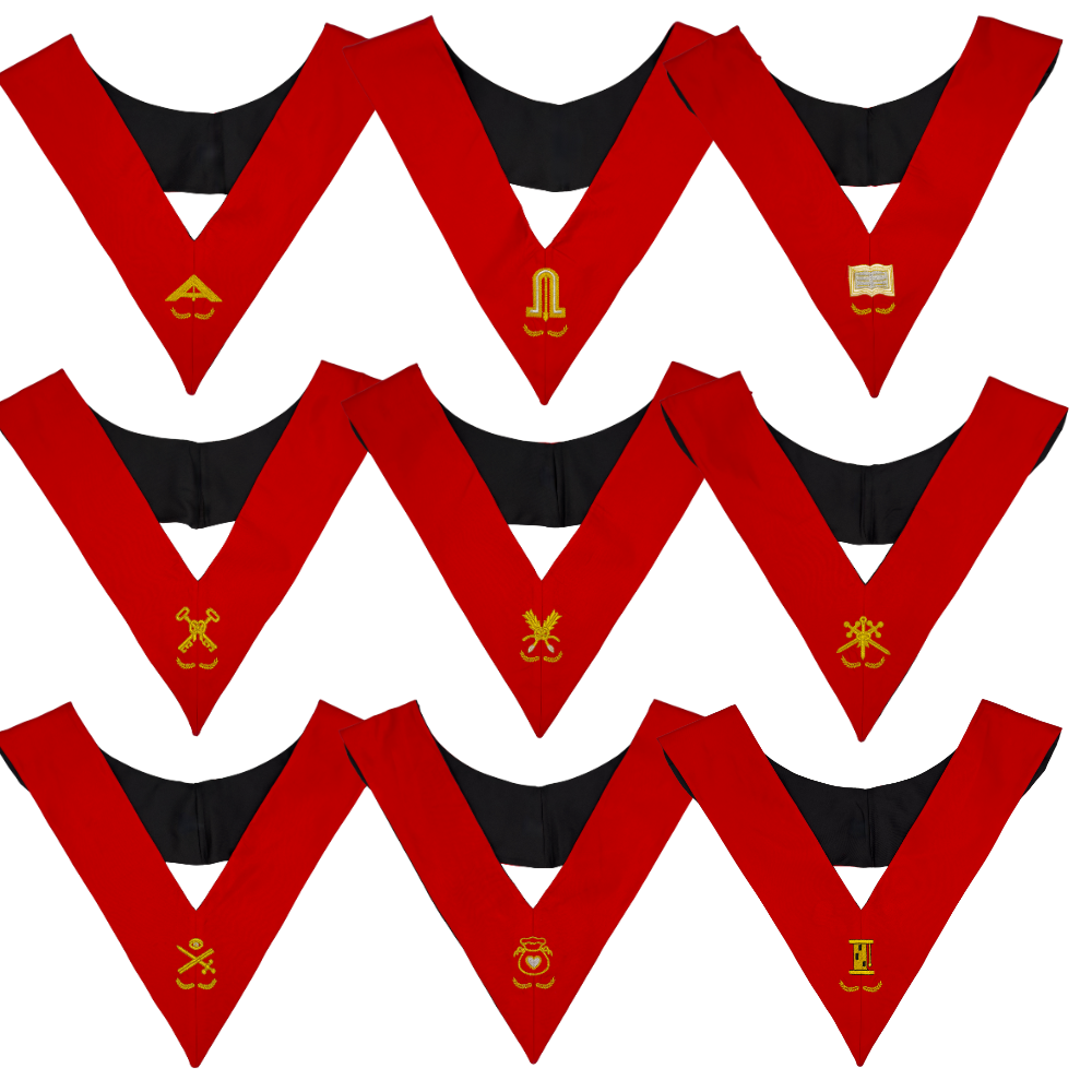 Ensemble de 9 Sautoirs Officiers 18ème degré REAA