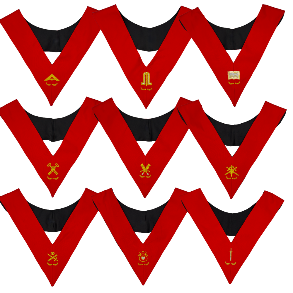 Ensemble de 9 Sautoirs Officiers 18ème degré REAA