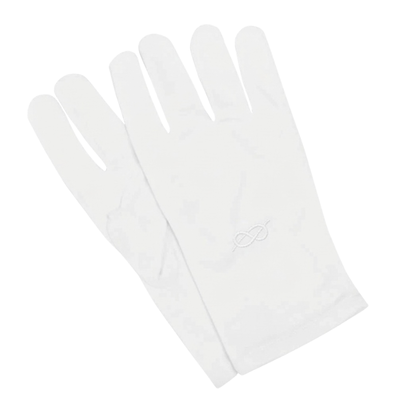 Gants blancs maçonniques - broderie Lac d'Amour blanc