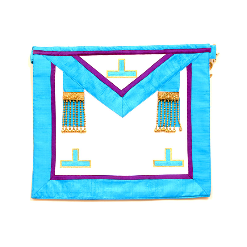 Tablier Vénérable Maître Memphis Misraïm — 3 Taus et 2 Pendeloques