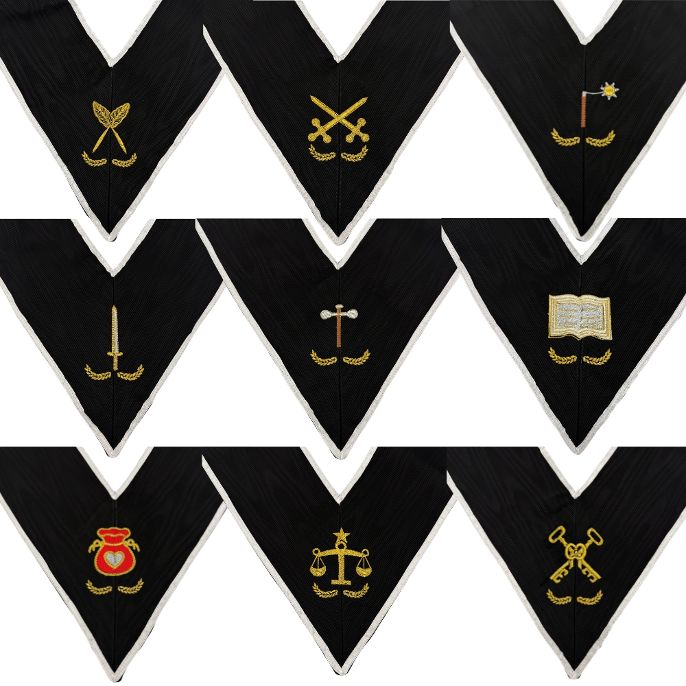 Ensemble de 9 Sautoirs Officiers 30ème degré REAA