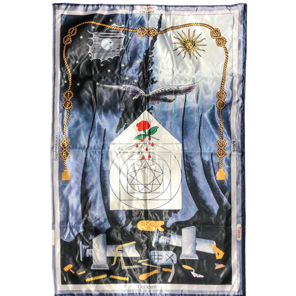 Tapis de loge maçonnique 18ème degré REAA - Chevalier Rose-Croix bleu