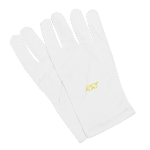 Gants Blancs en Coton - Broderie Lac d'Amour en Or